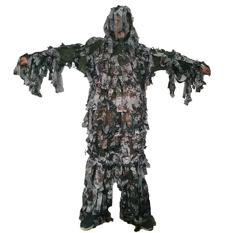 Costume ghillie bionique léger été pour paintball et pêche en forêt avec camouflage forestier