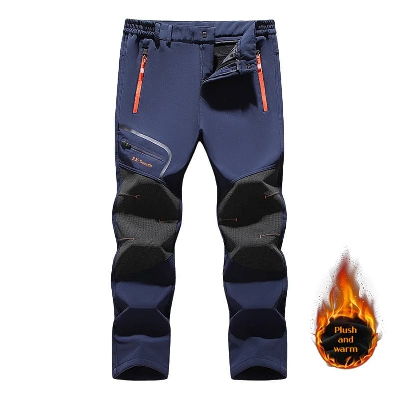 Pantalon thermique homme doublé polaire imperméable coupe-vent pêche camping grande taille