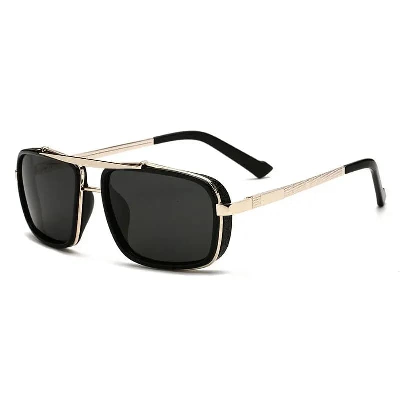 Lunettes de pêche aviateur UV400 pour hommes - Style punk avec double faisceau et protection totale