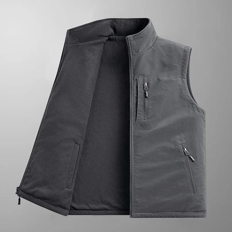 Veste sans manches homme 5XL automne - Veste polaire multi-poches pour randonnée et travail chaud