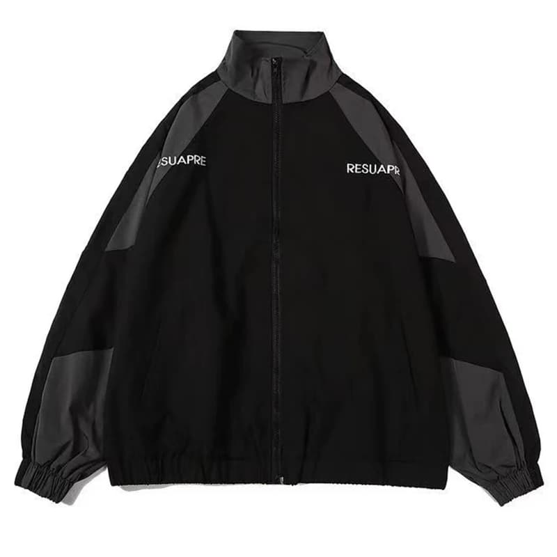 Veste varsity hip hop homme patchwork streetwear printemps automne pêche urbaine tendance