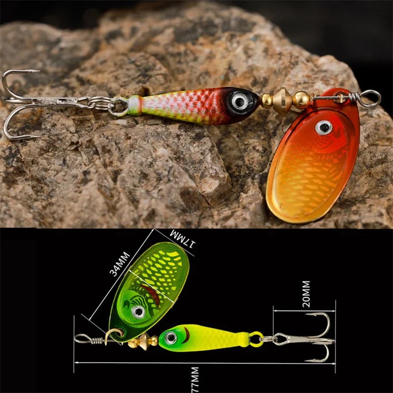 Leurre métal tournant 7cm 9.1g - Spinner avec sequins pour brochet, sandre et perche