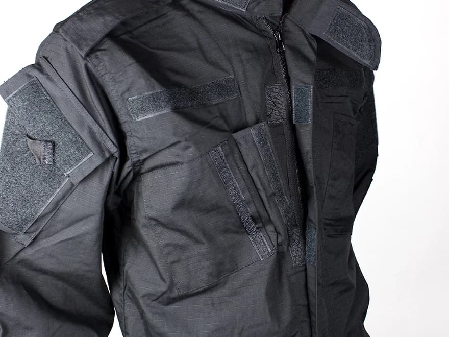 Ensemble combat BDU noir pantalon veste tactique pour pêche tir et entraînement outdoor