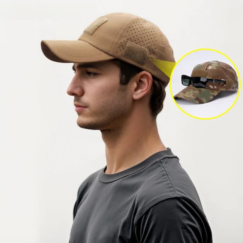 Casquette camouflage tactique pour pêche homme - Respirante militaire - Chapeau soleil entraînement