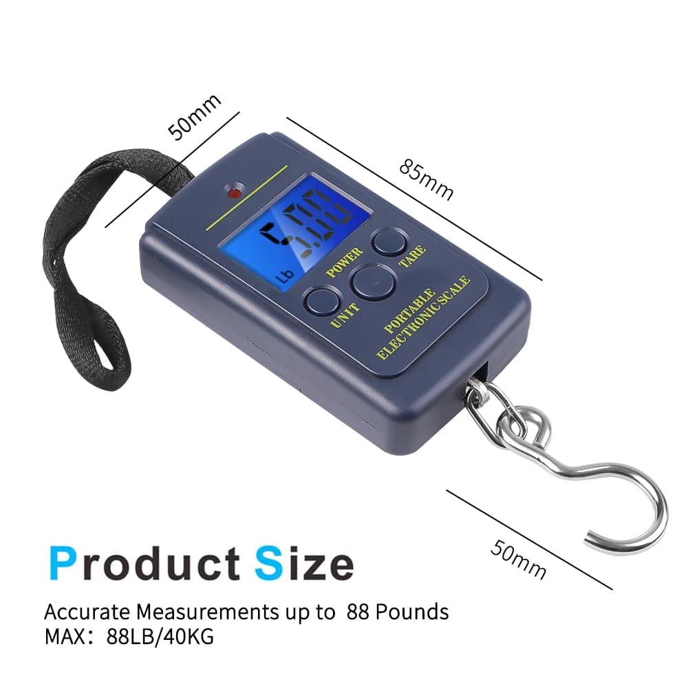 Balance multifonction 40kg/10g électronique portable - Pêche, bagages, poche avec crochet suspendu