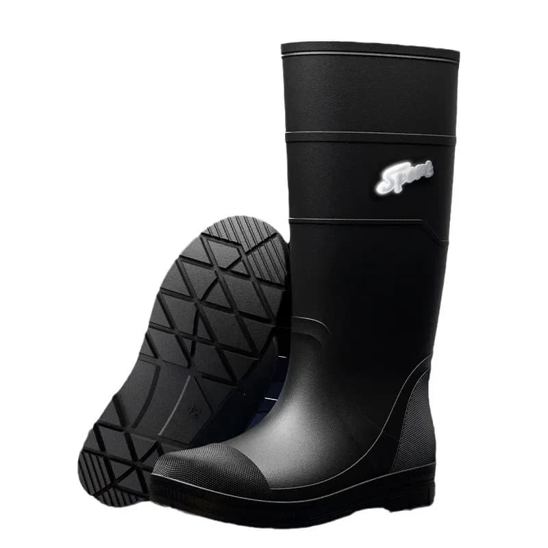 Bottes de pêche hautes imperméables antidérapantes avec bandes réfléchissantes pour sécurité nocturne