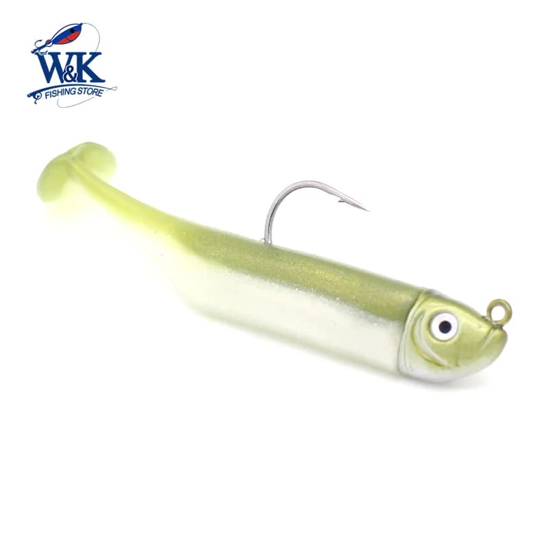 Kit Leurre Souple Slinky Shad 6cm avec Tête Plombée 5g pour Pêche aux Poissons de Roches