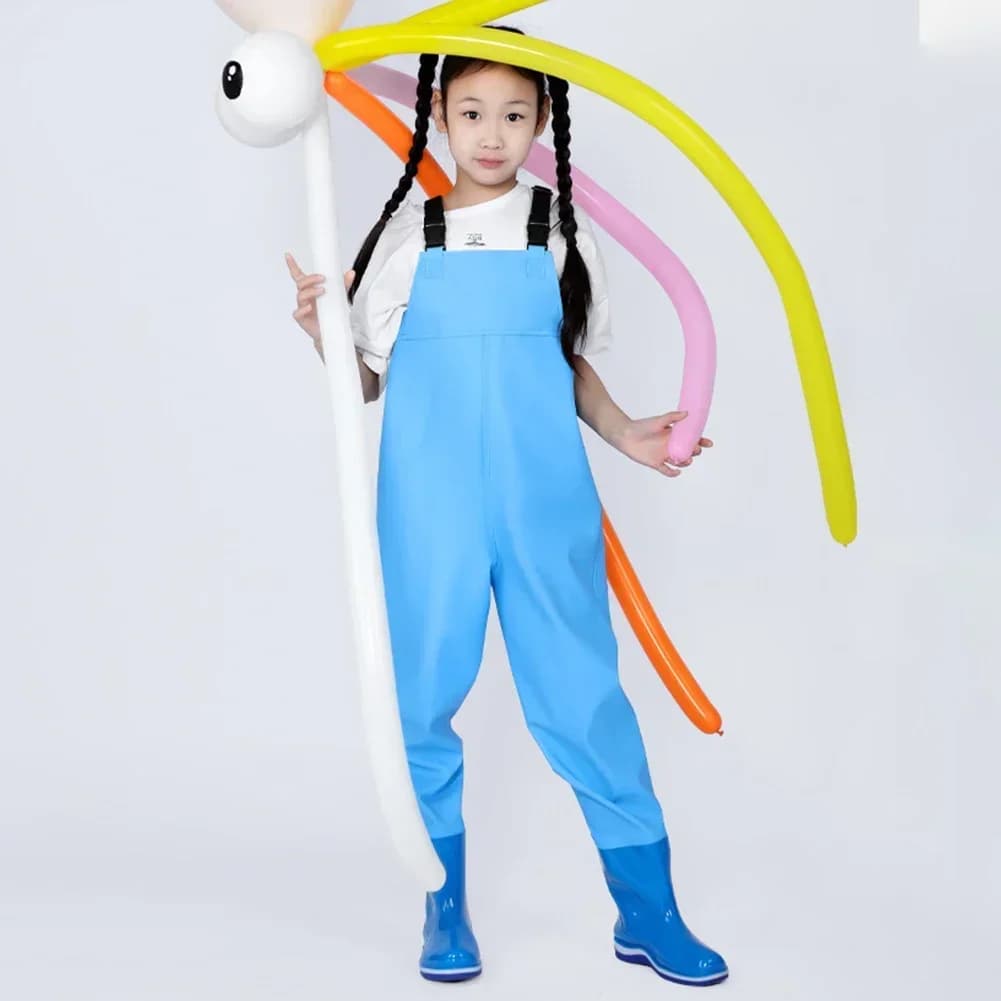 Waders de pêche enfant 2024 - Combinaison PVC imperméable avec bottes pour activités extérieures