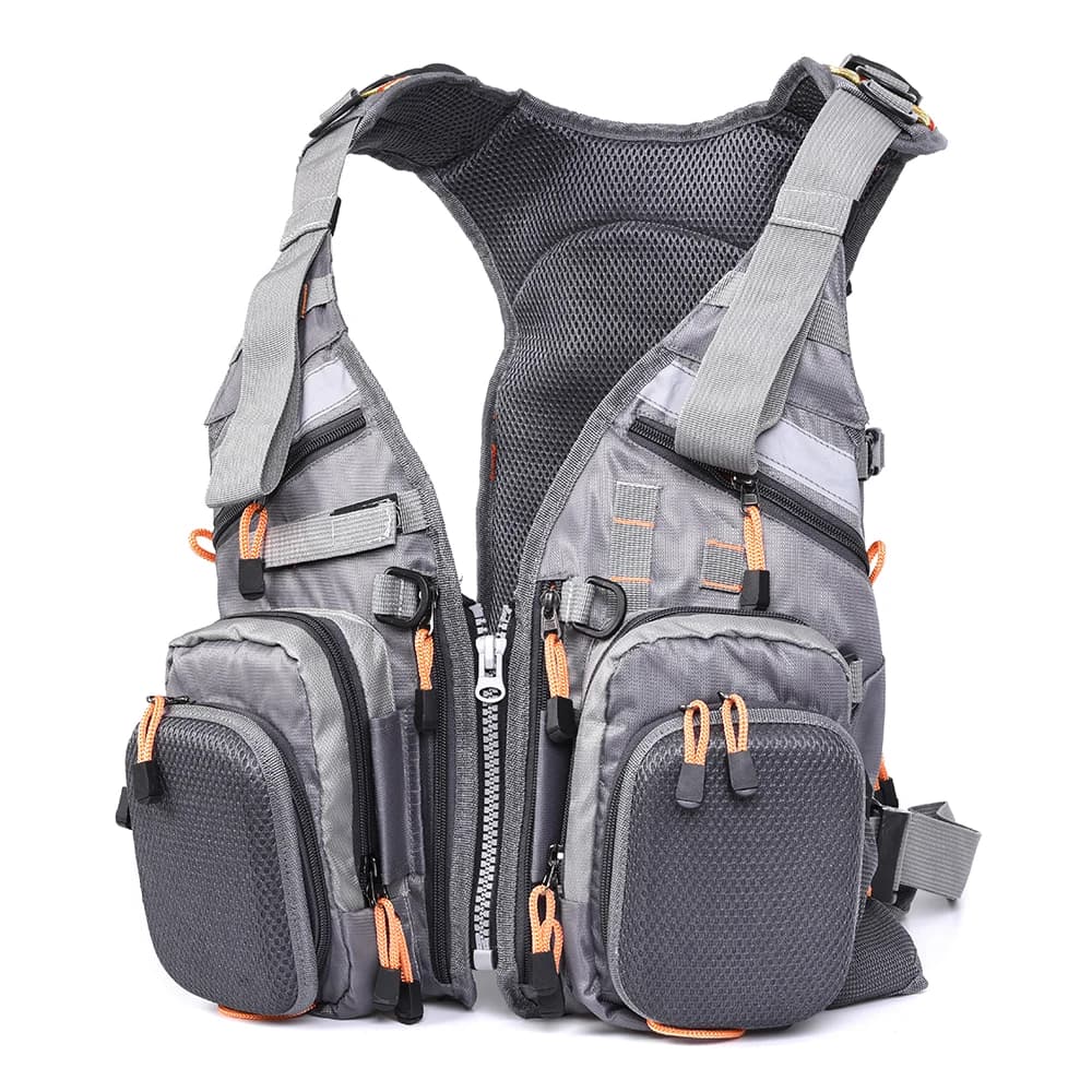 Veste de pêche fly multifonction respirante FX Mesh avec rangements séche rapide et porte leurres