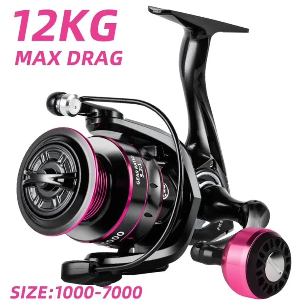 Moulinet Spinning Professionnel Ultraléger Métal/EVA Gaucher/Droitier 5.2:1 26LB Drag pour Pêche Rapide
