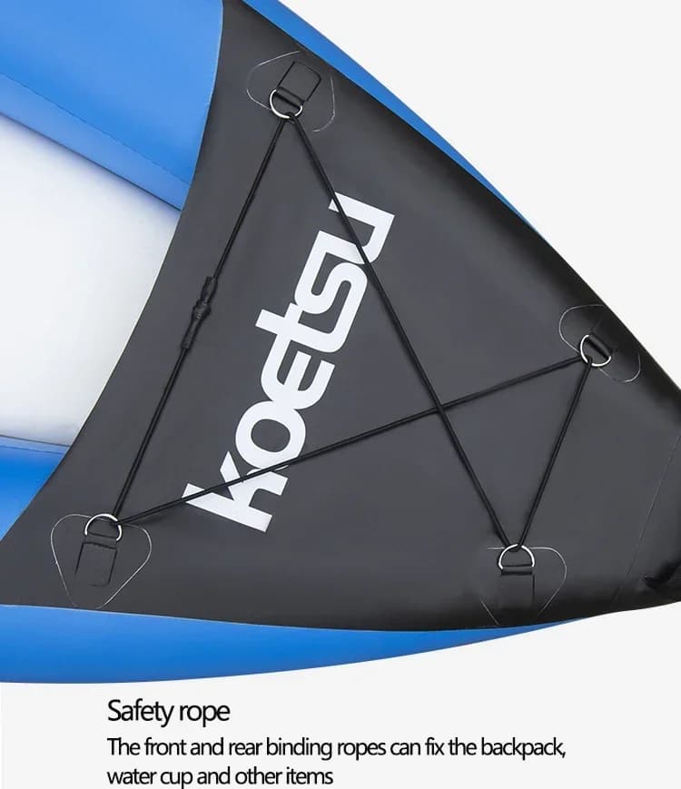 Kayak gonflable PVC KOETSU 1-2 personnes 3.0/3.7m - Canoë pêche rafting sports nautiques