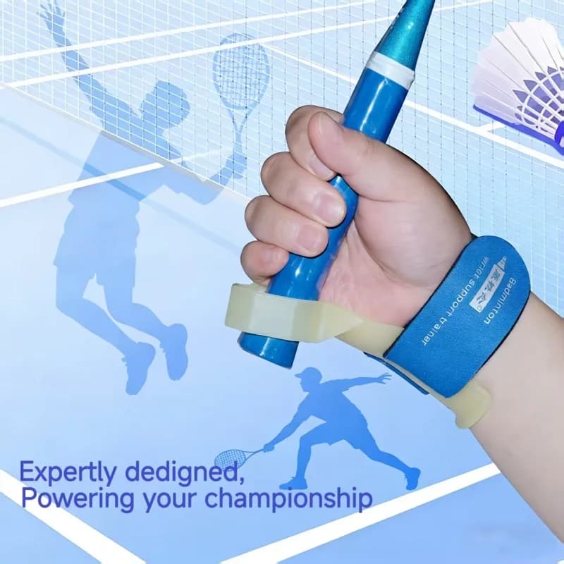 Support ajustable pour poignet badminton - Correcteur de posture et grip pour toutes tailles de main
