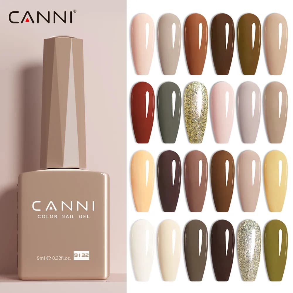 Vernis gel ongles HEMA TPO free 9ml couleurs nude rouge - Canni pour manucure maison pêche