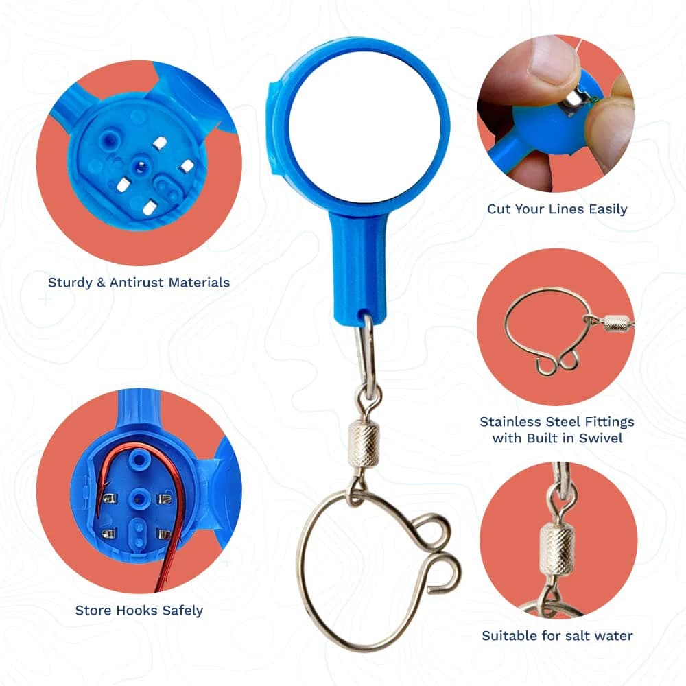 Boîte de rangement pour hameçons avec outil de nœud pêche portable organisateur accessoires