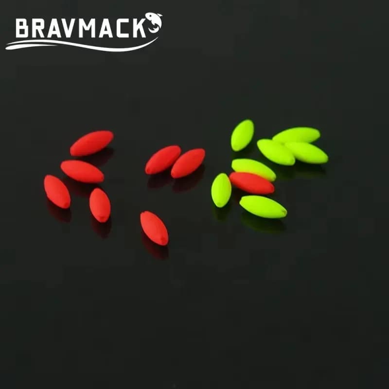 50 flotteurs de pêche en mousse olive haute qualité - Accessoires ligne spacieux pour pêche précise