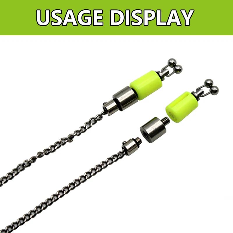 Connecteurs pour swingers d'alarme carpe - indicateurs drop off en chaîne acier inox 2 pièces