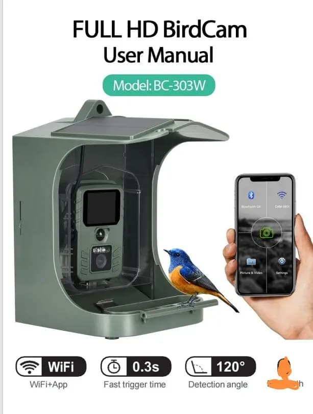 Mangeoire oiseaux avec caméra WIFI - Observation ornithologique transfert photos vidéos détection mouvement