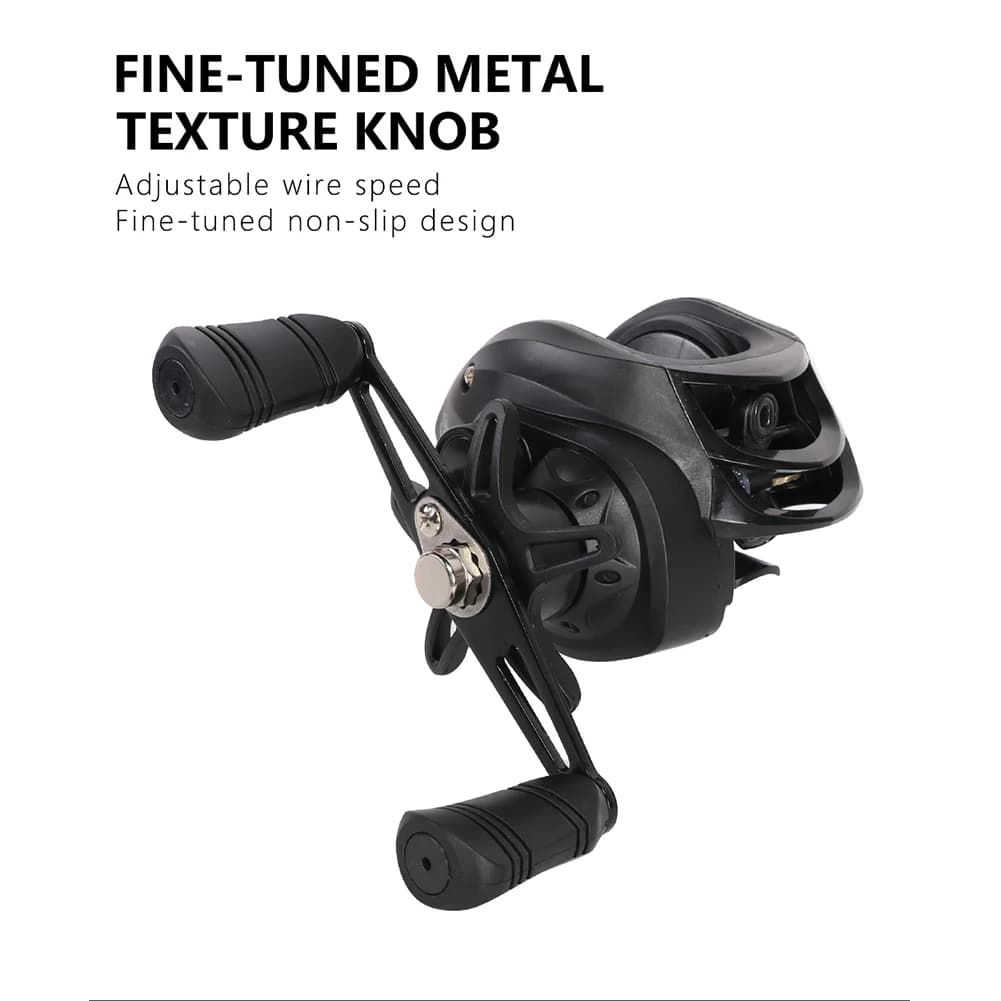 Moulinet baitcasting 7.2:1 ratio 10KG drag pour débutants pêche eau douce mer
