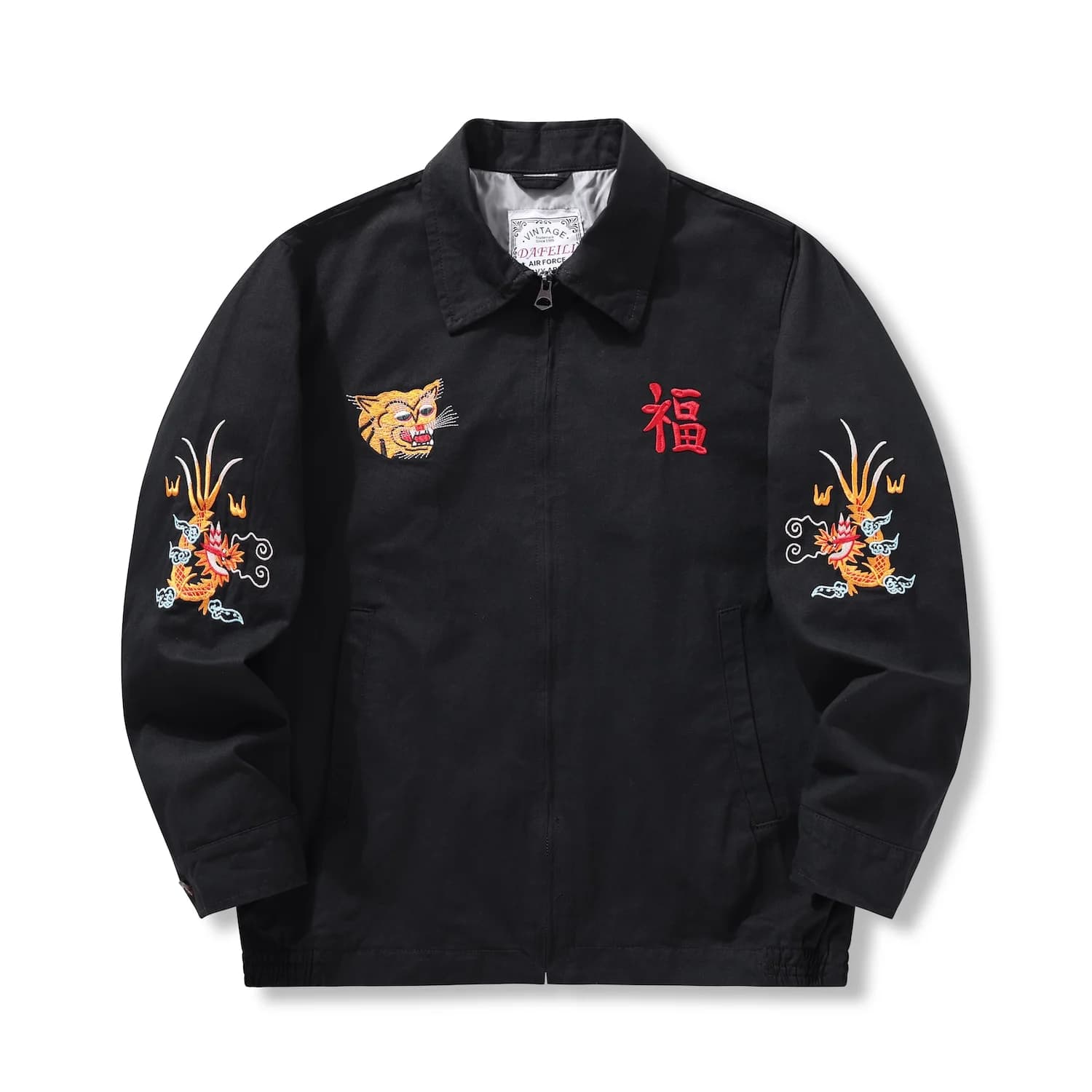 Veste Sukajan vintage guerre du Vietnam - Blouson bomber japonais brodé carte souvenir rétro
