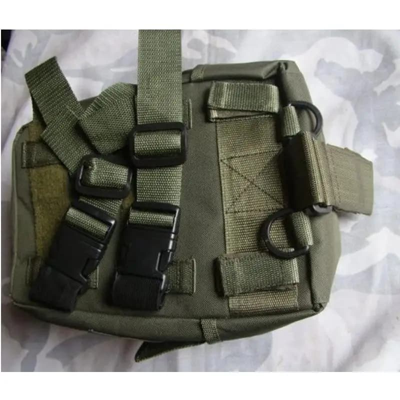 Sac jambe polyvalent pêche vert noir - Rangement masque gaz et accessoires pêche mobile