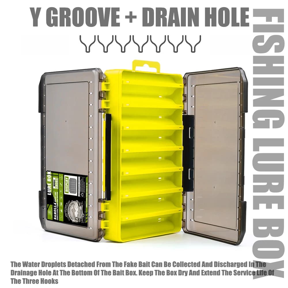 Boîte de pêche compacte double face SAMOLLA - Organisation durable pour leurres, hameçons et appâts