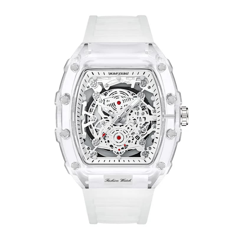 Montre homme fashion barillet transparent étanche quartz - Cadeau sport élégant pour homme