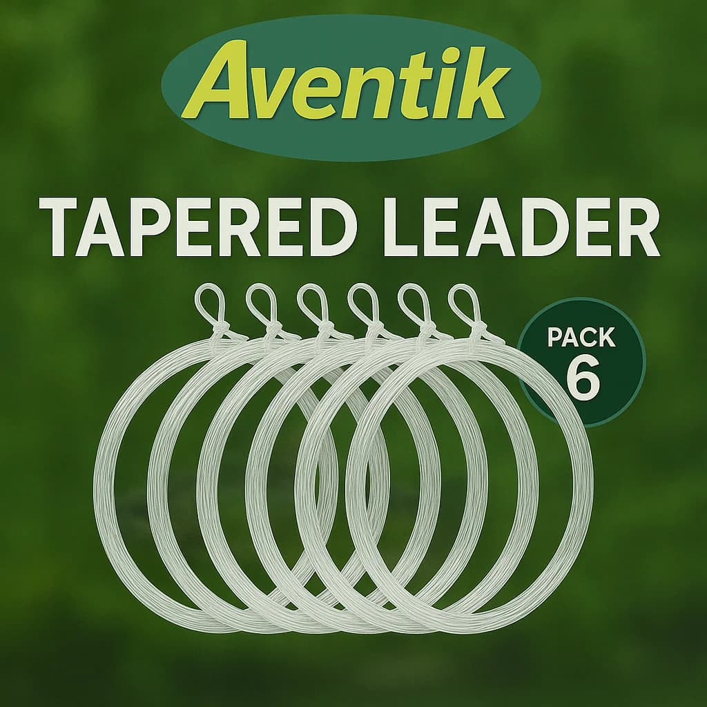 Bas de ligne mouche Aventik 9ft 12ft 15ft pré-noué nylon 6 pièces transparent fuselé