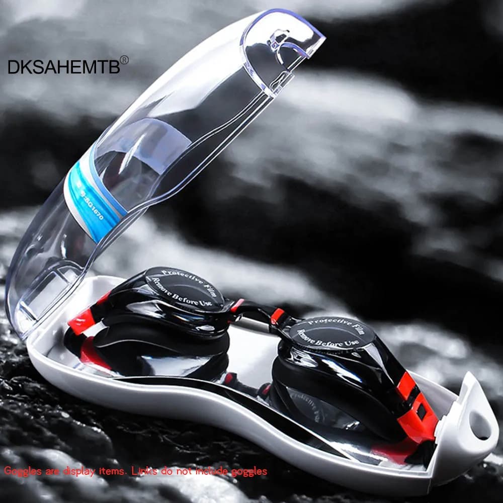 Boîtier étui transparent lunettes natation - rotatif léger avec système de drainage portable