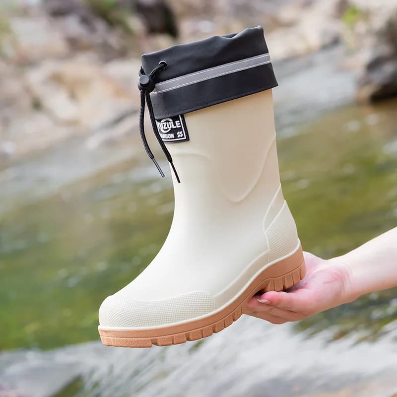 Bottes de pluie mi-mollet homme légères imperméables antidérapantes PVC pour pêche confortables toutes saisons