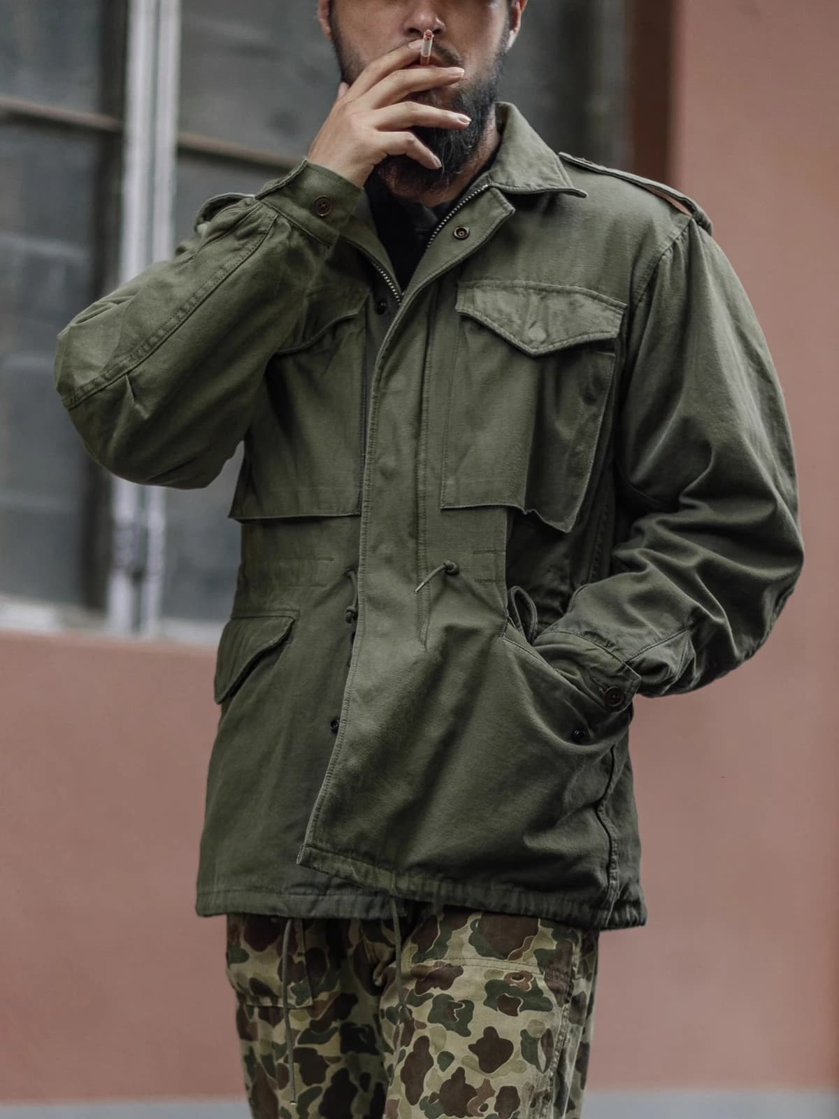 Veste de terrain Bronson M-51 vintage - Reproduction militaire - Manteau armée M-43 M-65 pour homme