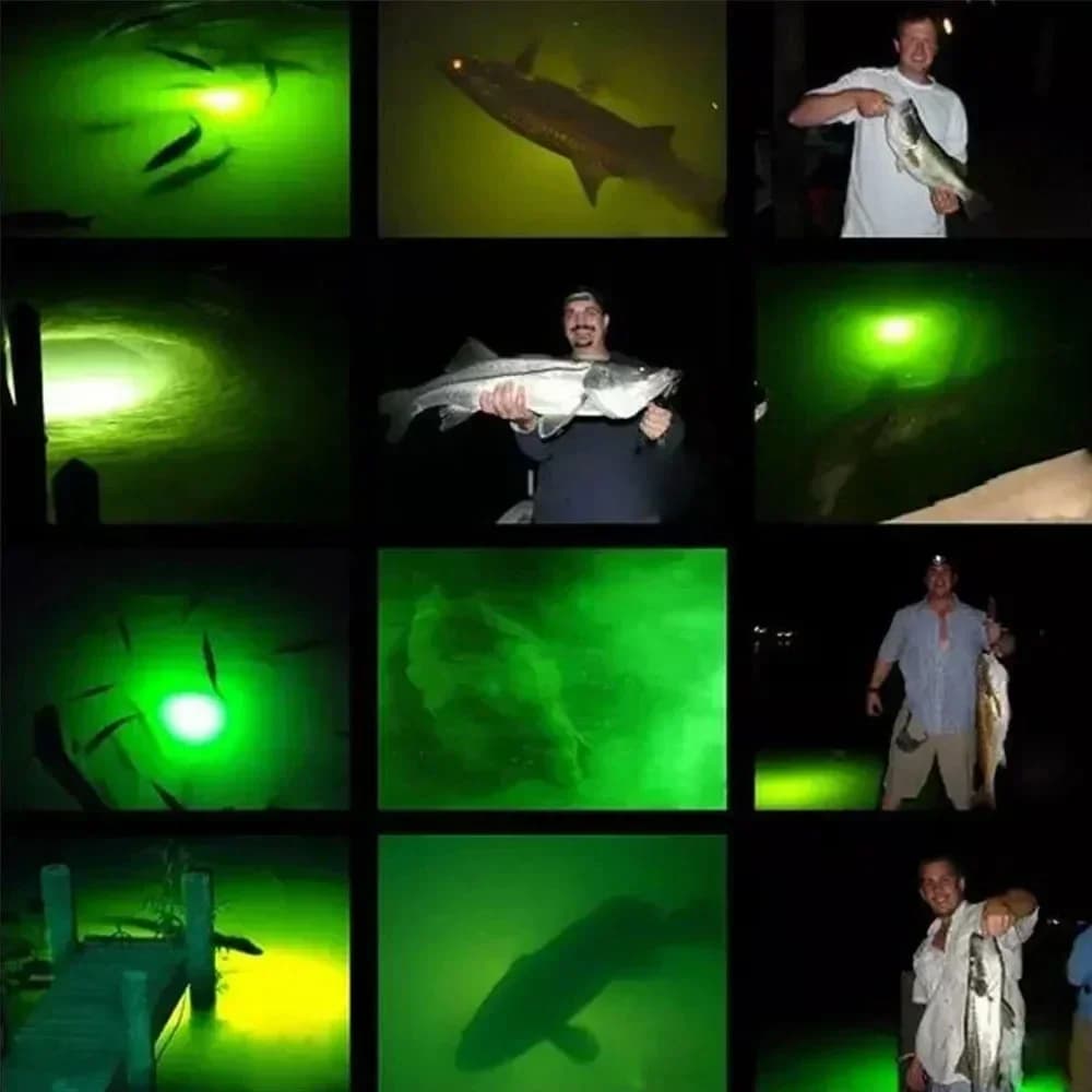 Lampe LED étanche verte 150V pour attirer poissons et calmars en pêche maritime nocturne