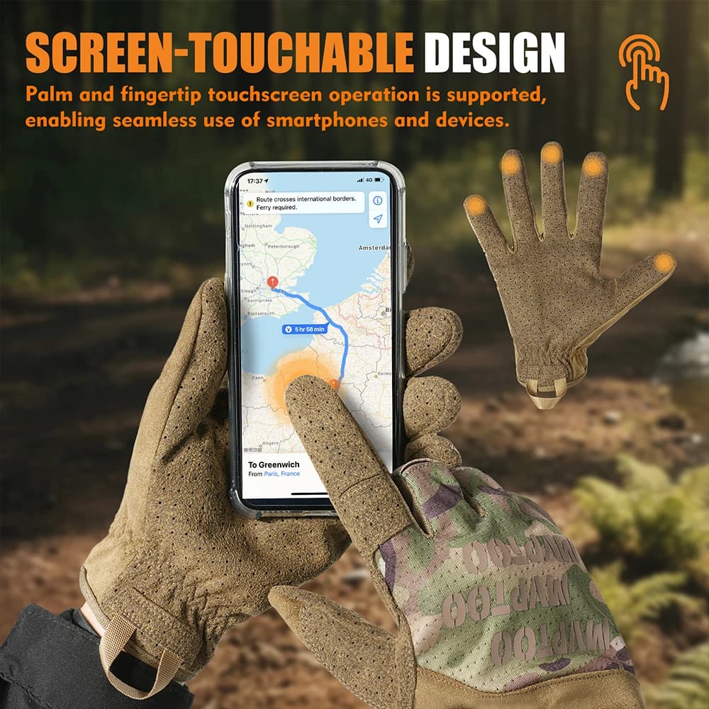 Gants de pêche compatibles écran tactile - Randonnée, camping, paintball et vélo pour pêcheurs actifs