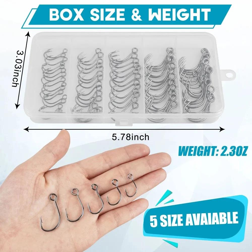 75 Hameçons Inline Single pour Leurres Cuillère et Spinner - Pêche Eau Douce et Salée