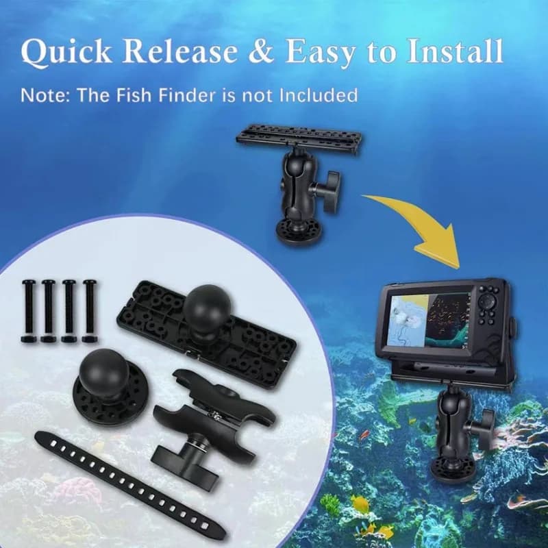 Support rotatif 360° pour sondeur et GPS de kayak - Base de fixation pour équipements électroniques de pêche