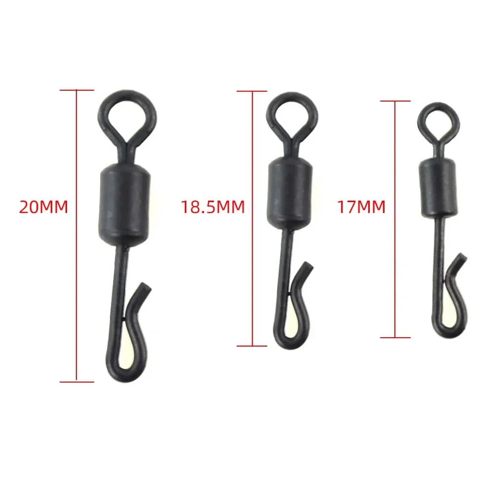 Émerillons acier inox 20 pièces Hirisi pour montages carpe - émerillons rapides qualité supérieure
