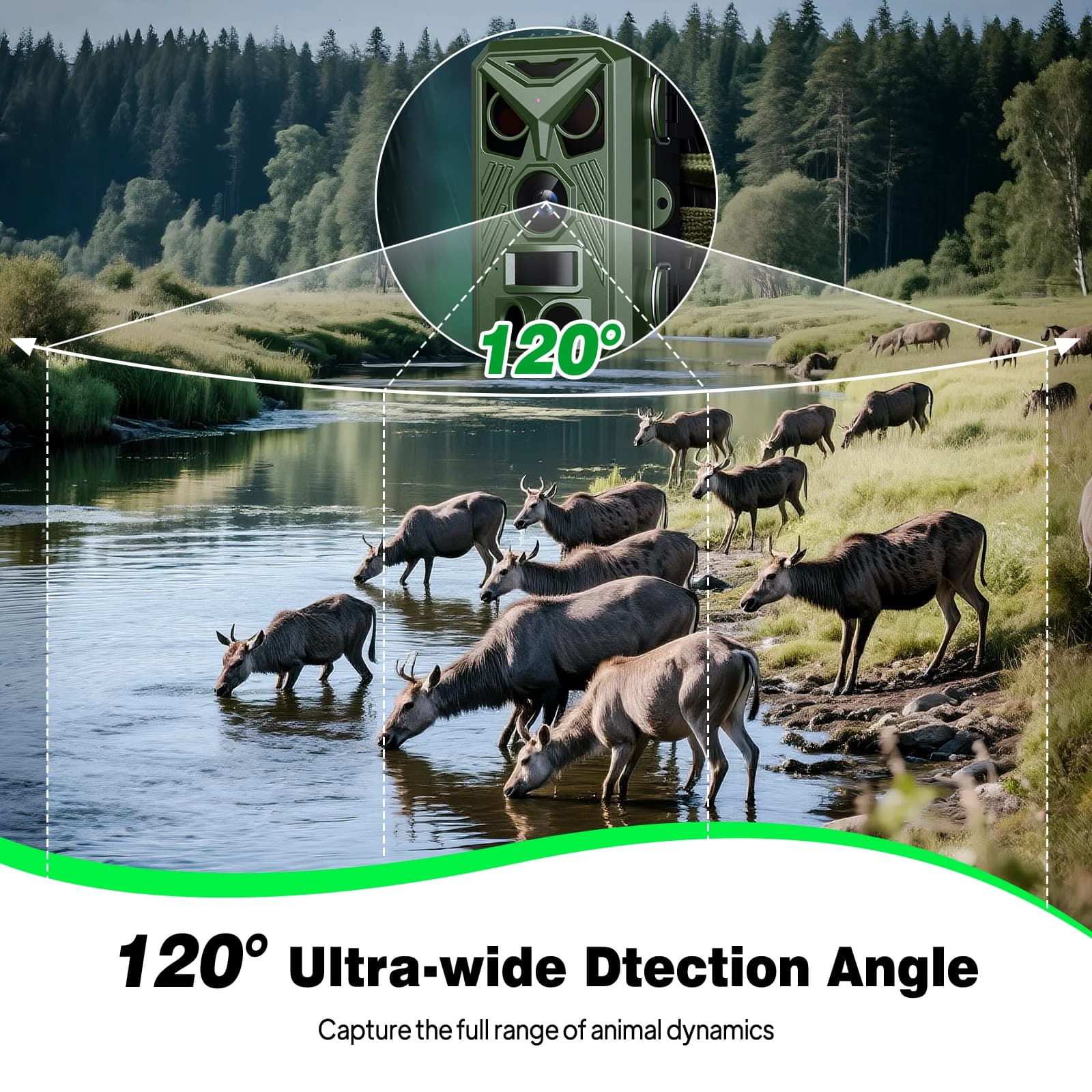 Caméra HD infrarouge 2.4" vision nocturne pour surveillance faune et pêche observation France