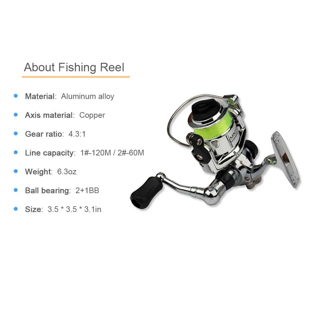 Canne à pêche télescopique combo mini avec moulinet - Kit poche compact pour pêche nomade et voyage