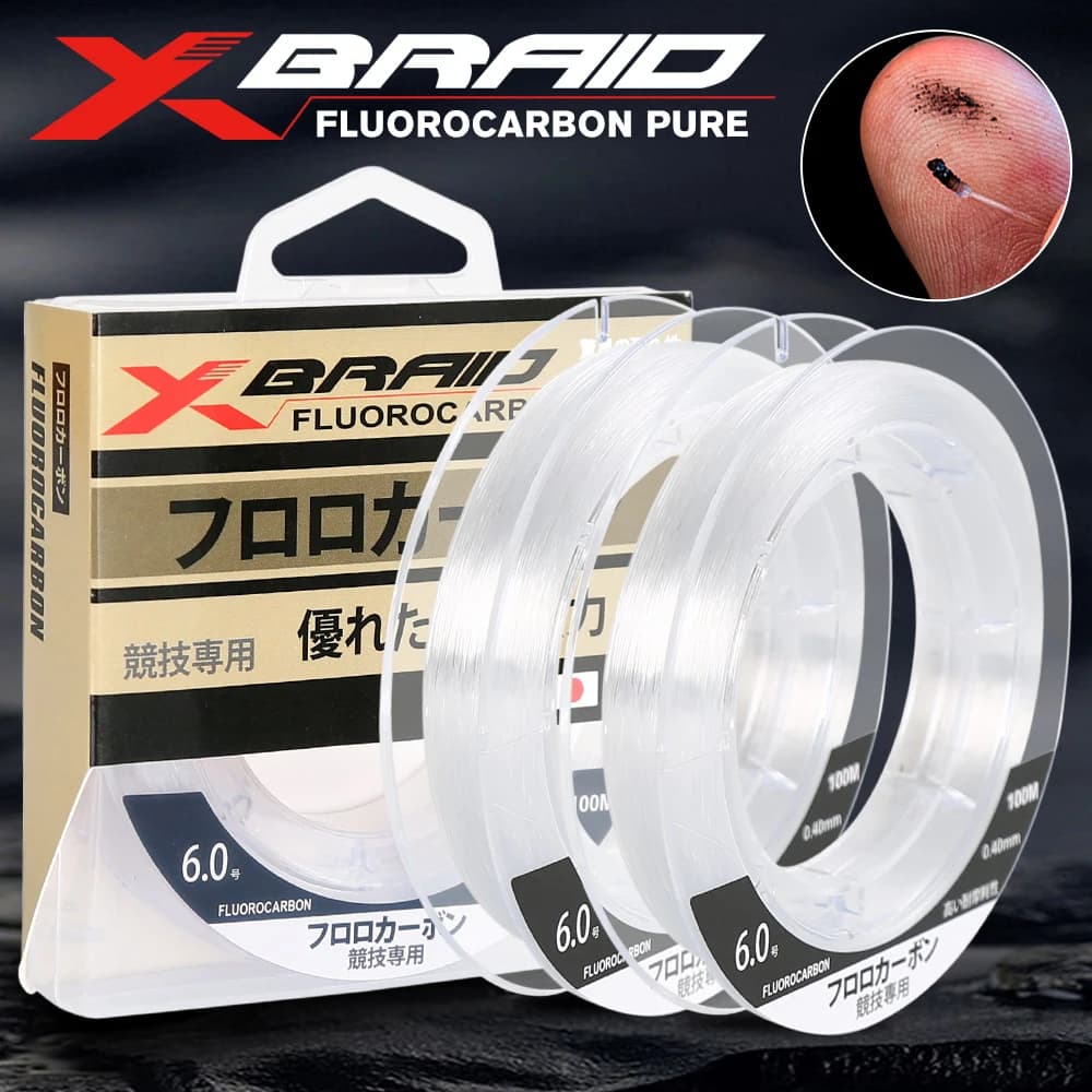 Ligne fluorocarbone 100M 99% carbone invisible pour pêche extérieure - Haute qualité
