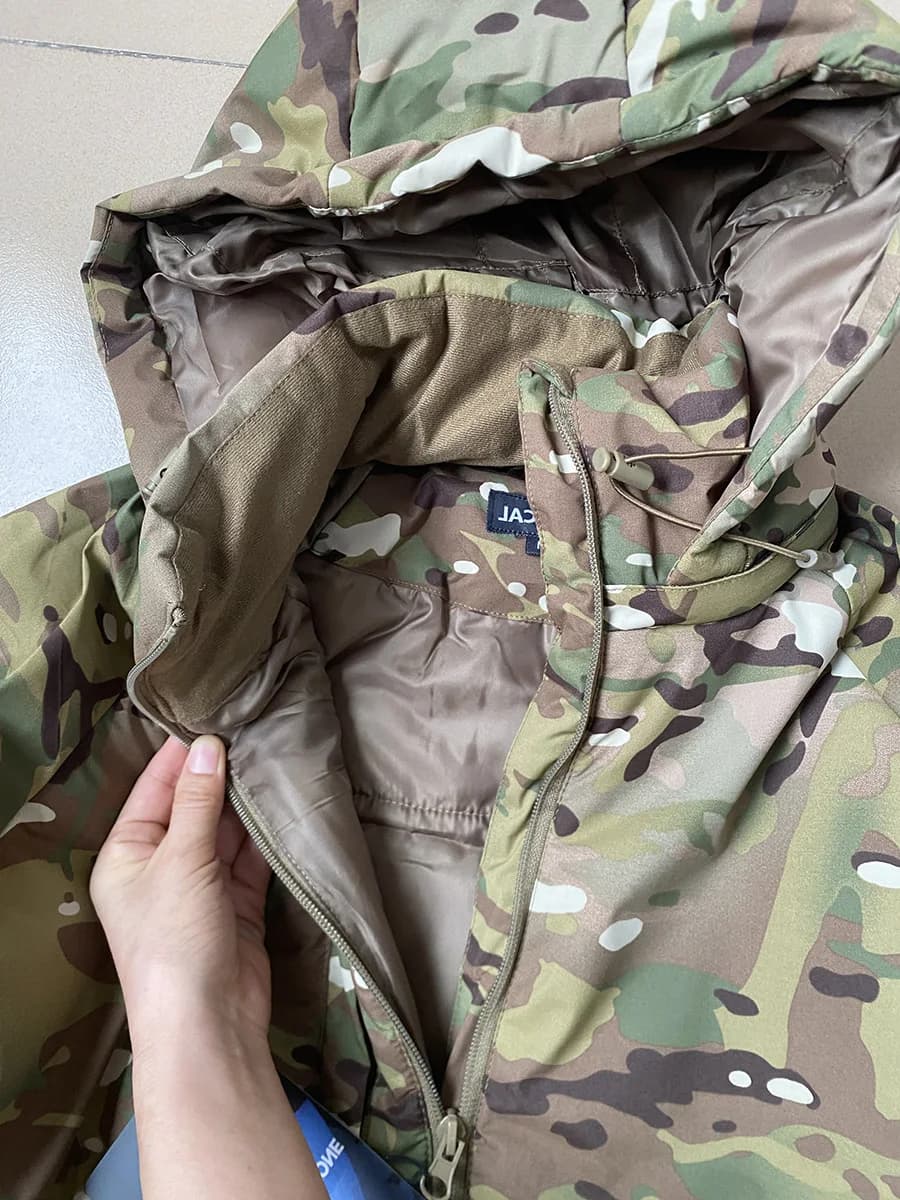 Veste camouflage coton VKBO capuche chaude résistante froid pour pêche automne hiver