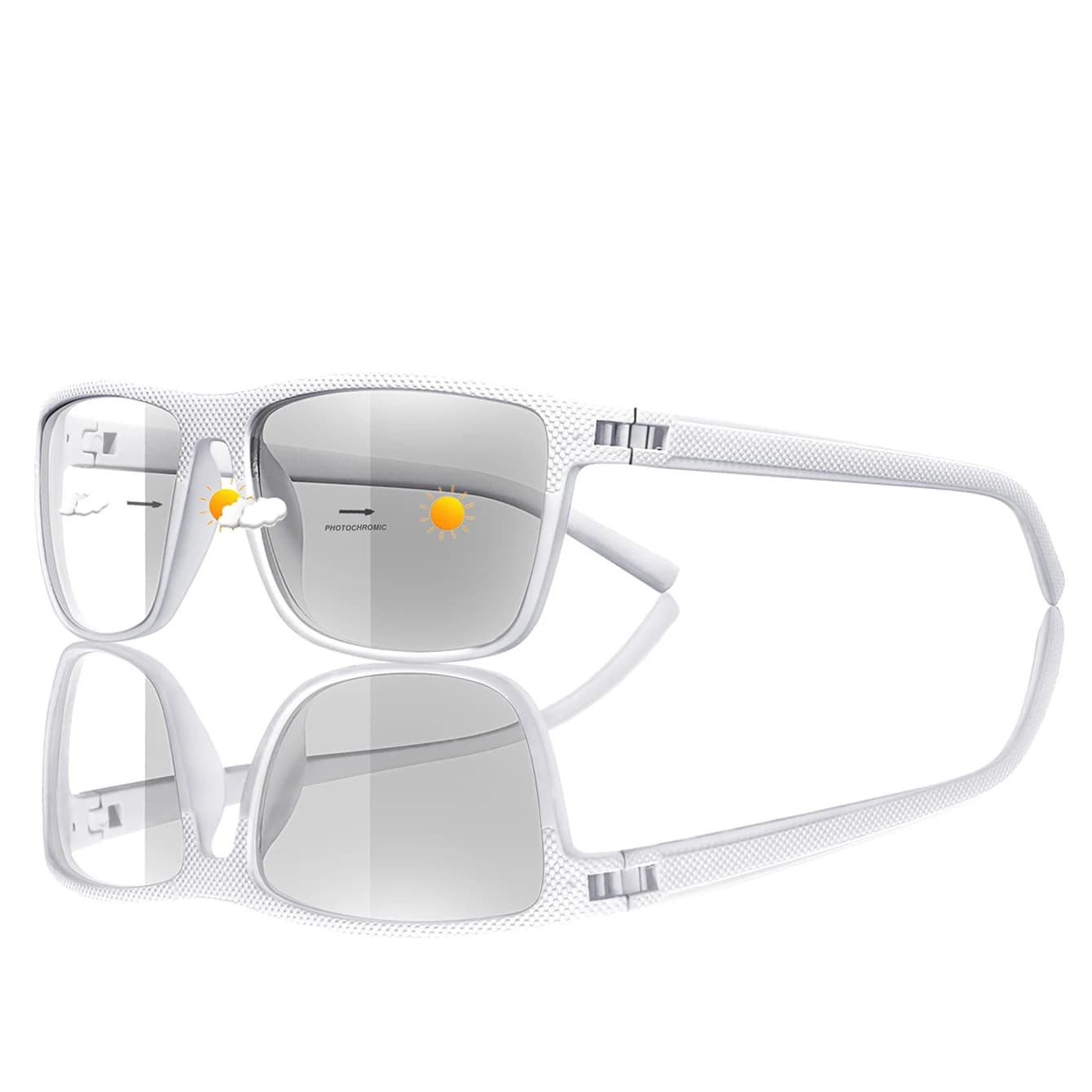 Lunettes photochromiques carrées pêche randonnée sport extérieur protection UV adaptative lumière