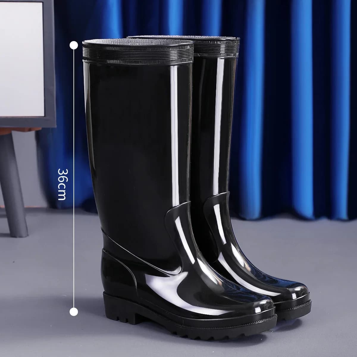 Bottes de pluie pêche homme tube haut imperméables antidérapantes avec doublure polaire chaude