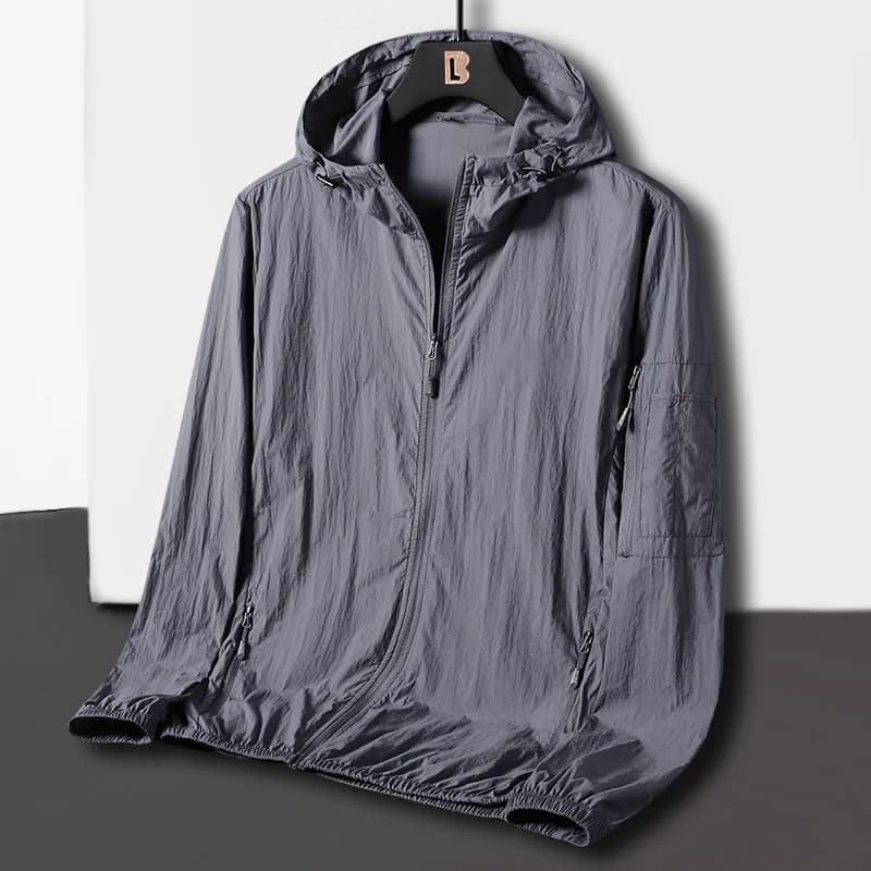 Veste de pêche zippée coréenne anti-UV pour hommes - Respirante, sèche rapide et coupe-vent pour sports