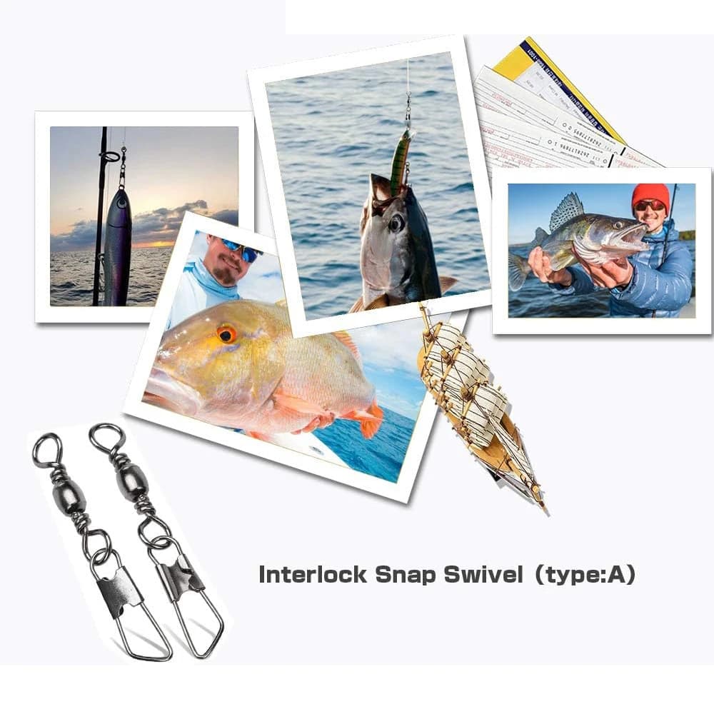 50 snaps swivel pêche mer inox haute résistance connecteurs ligne baril sécurité accessoires