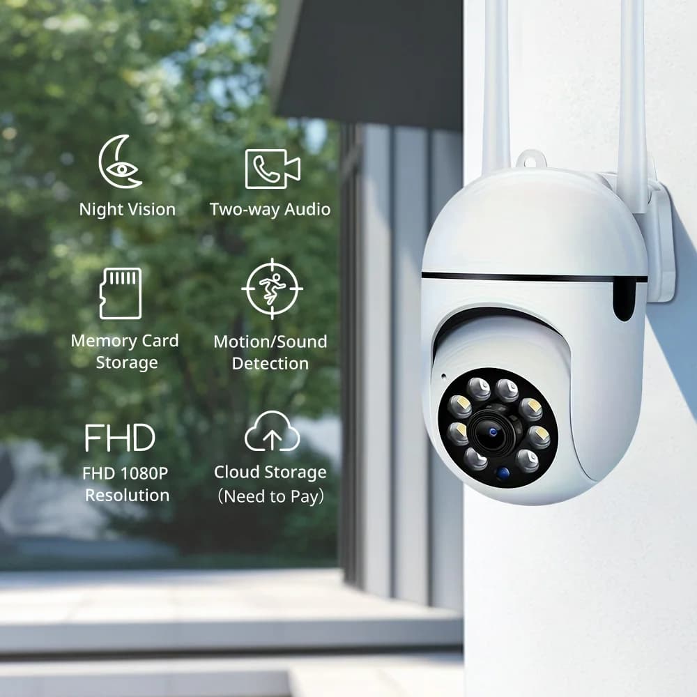 Caméra de sécurité WiFi 1080P pour bateau pêche - Vision nocturne couleur audio bidirectionnel 360°