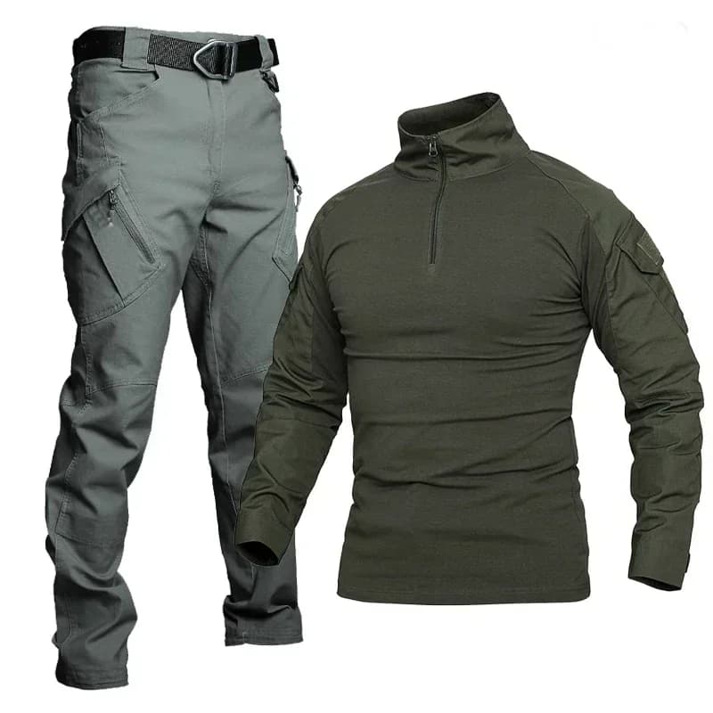 Ensemble de chasse camouflage Multicam Black - Tenue tactique respirante pour pêcheurs