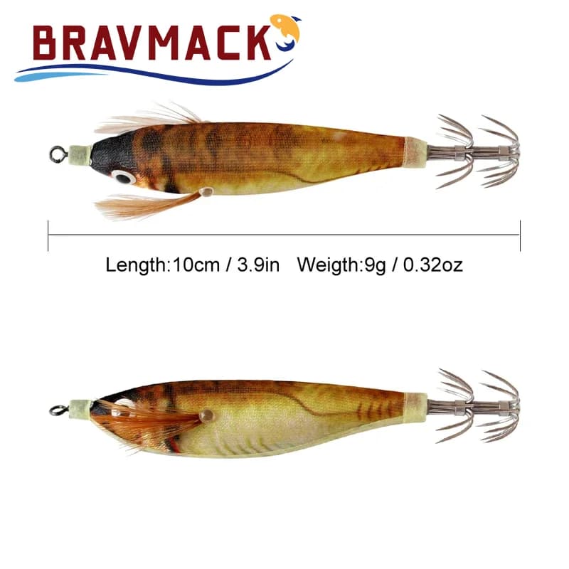 2 leurres calamar lumineux 10cm 9g - Appâts artificiels poulpe crevette seiche pour pêche nocturne