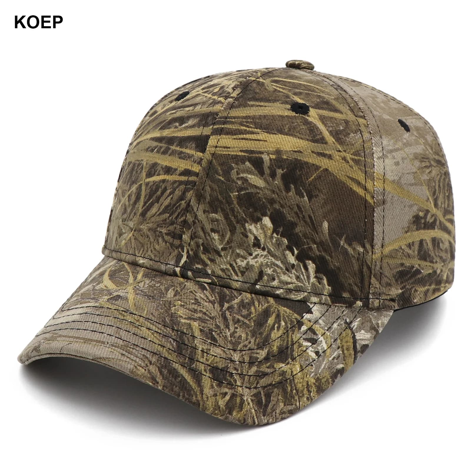 Casquette snapback camouflage roseaux KOEP pour pêche - Design feuilles de massette