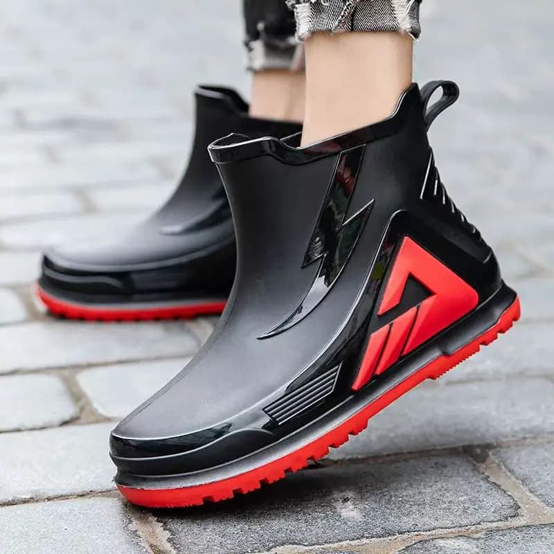 Chaussures pêche cheville semelle épaisse homme - Bottes travail quatre saisons antidérapantes pêche wading