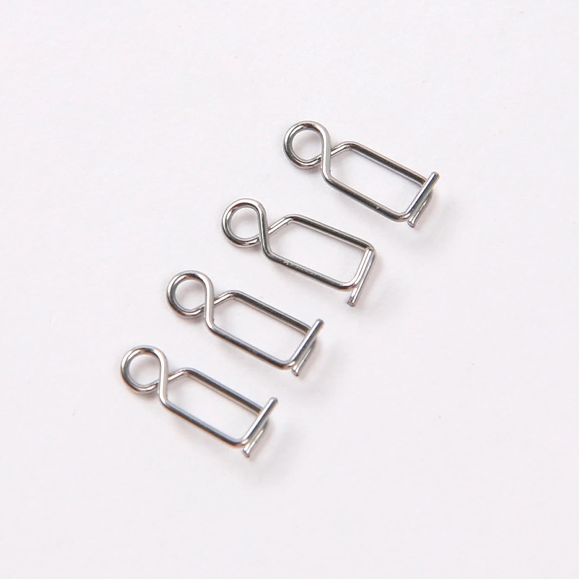 Attache rapide pour leurre de pêche au calmar, clip acier inoxydable 10mm avec perle, 50 pièces