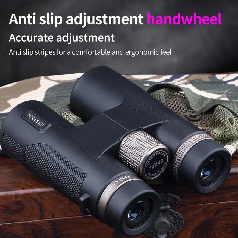 Jumelles professionnelles 12x42 HD lentille ED prisme BAK4 étanches métal pour observation oiseaux chasse camping